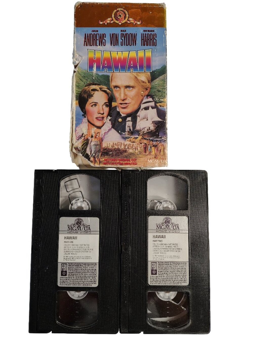 (1966) Hawaii Not Rated Drama/Adventure VHS Cassette Tape 2-Pack Set